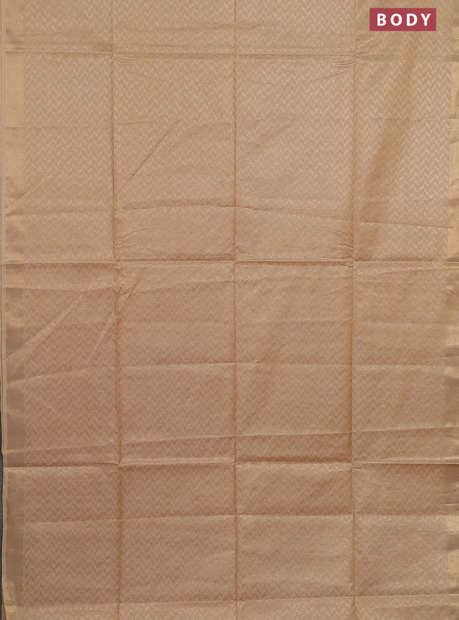 Semi munga jacquard saree sandal with allover zari weaves and zari woven border