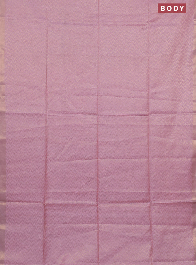 Semi munga jacquard saree light pink with allover zari weaves and zari woven border