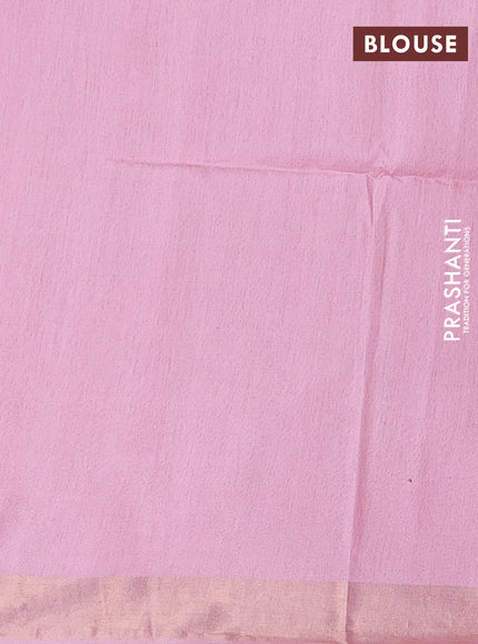 Semi munga jacquard saree light pink with allover zari weaves and zari woven border