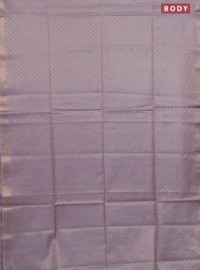 Semi munga jacquard saree grey with allover zari weaves and zari woven border