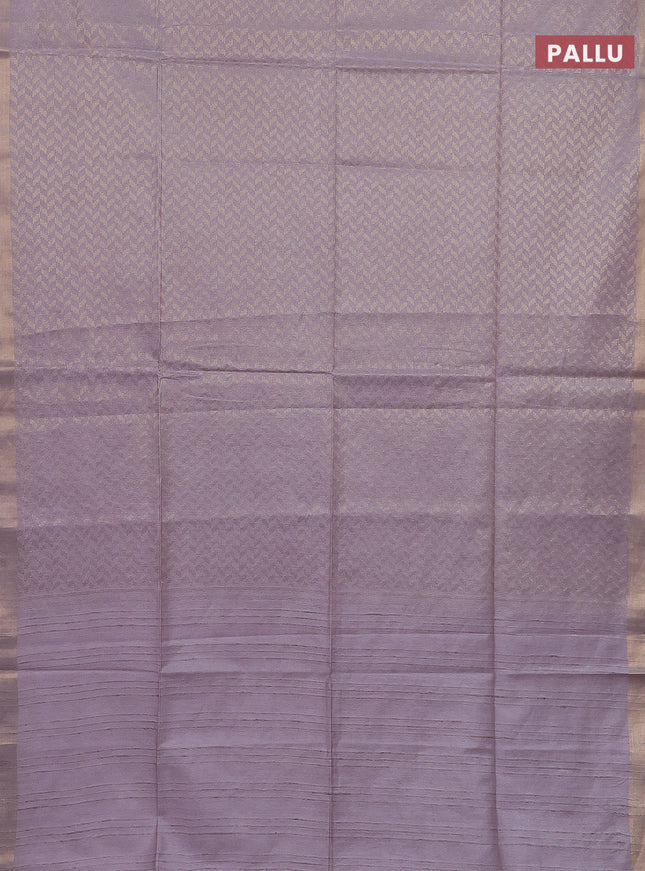 Semi munga jacquard saree grey with allover zari weaves and zari woven border