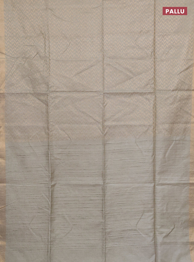 Semi munga jacquard saree pastel green with allover zari weaves and zari woven border