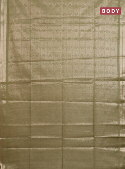 Semi munga jacquard saree green shade with allover zari weaves and zari woven border