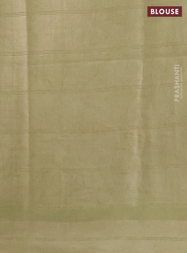 Semi munga jacquard saree green shade with allover zari weaves and zari woven border