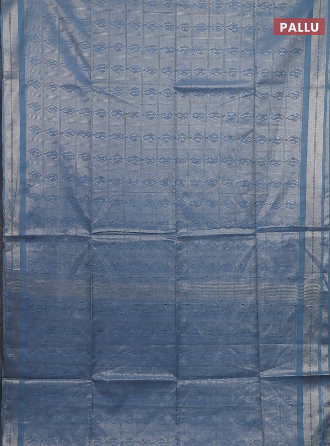 Semi munga jacquard saree pastel blue with allover zari weaves and zari woven border