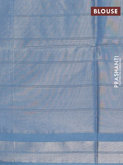 Semi munga jacquard saree pastel blue with allover zari weaves and zari woven border