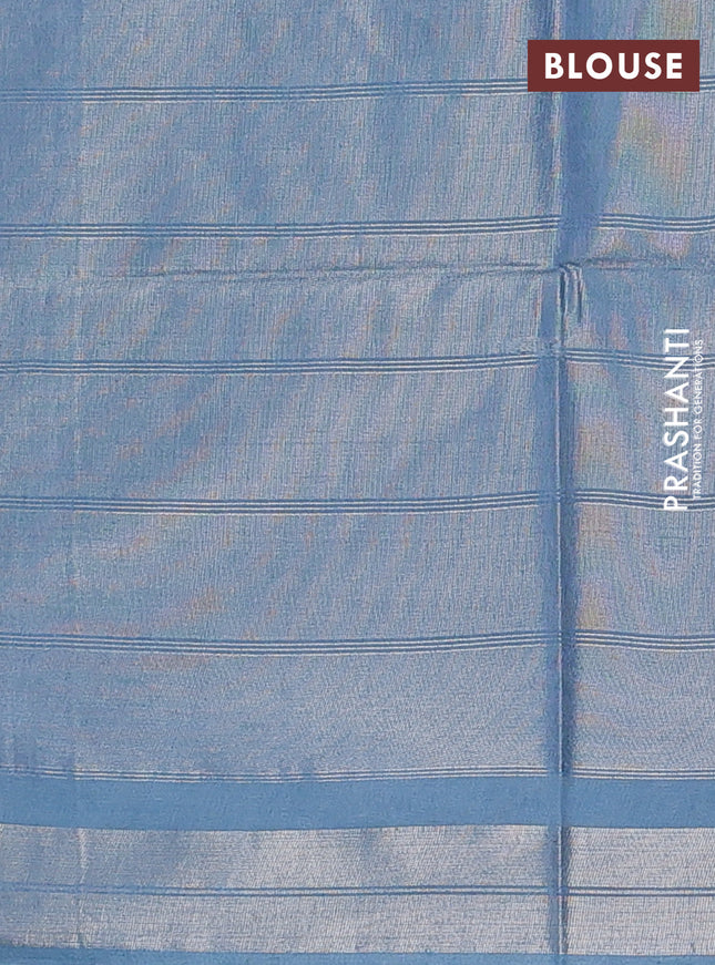 Semi munga jacquard saree pastel blue with allover zari weaves and zari woven border