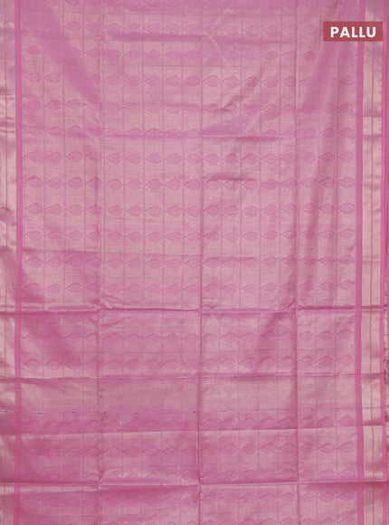 Semi munga jacquard saree light pink with allover zari weaves and zari woven border