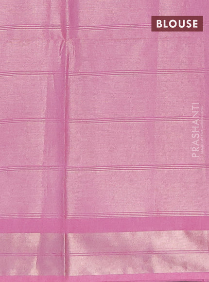 Semi munga jacquard saree light pink with allover zari weaves and zari woven border