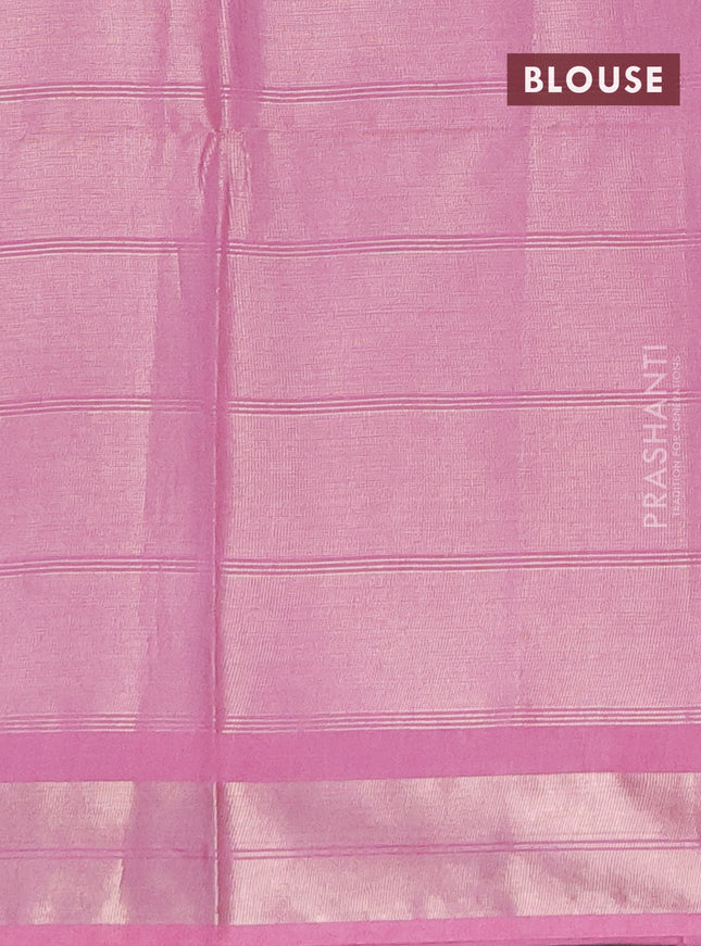 Semi munga jacquard saree light pink with allover zari weaves and zari woven border
