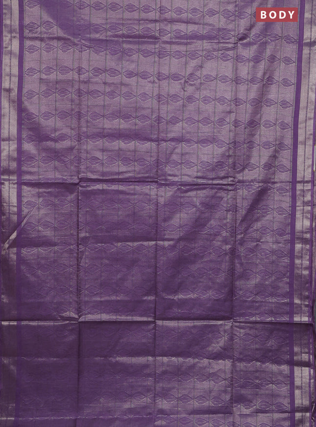 Semi munga jacquard saree lavender with allover zari weaves and zari woven border