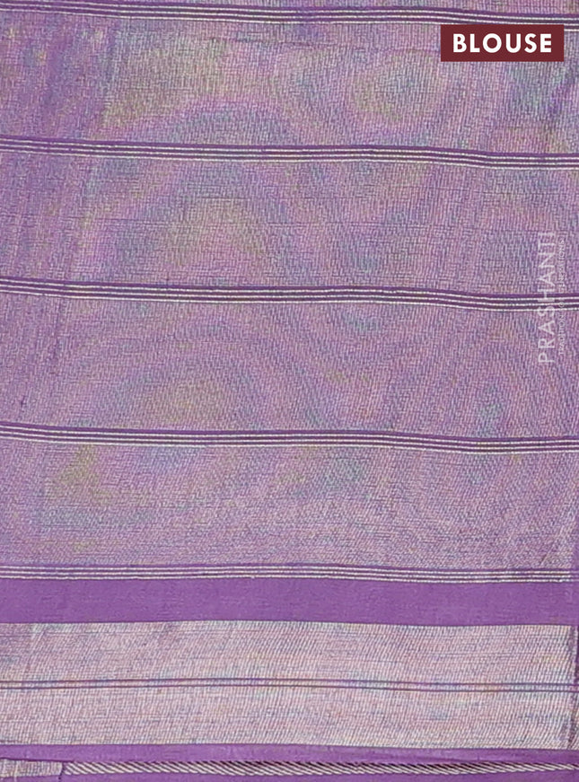 Semi munga jacquard saree lavender with allover zari weaves and zari woven border