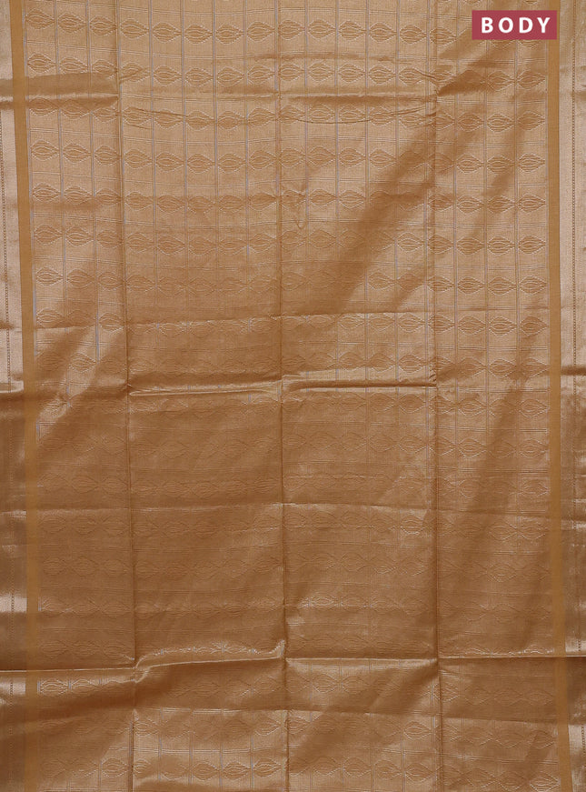 Semi munga jacquard saree mustard yellow with allover zari weaves and zari woven border