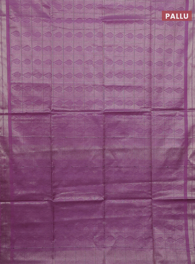 Semi munga jacquard saree lavender with allover zari weaves and zari woven border