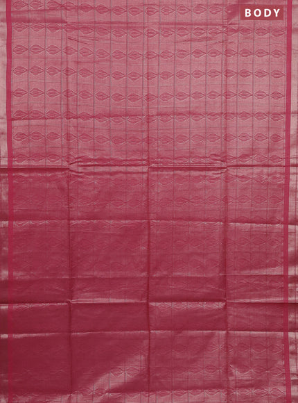 Semi munga jacquard saree peach pink with allover zari weaves and zari woven border
