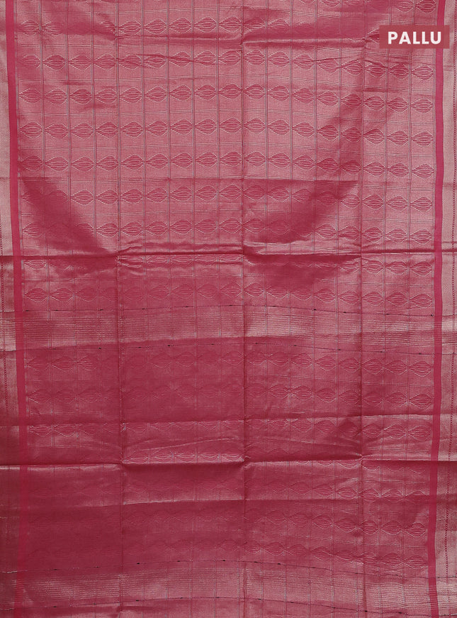 Semi munga jacquard saree peach pink with allover zari weaves and zari woven border