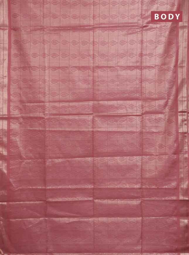 Semi munga jacquard saree pastel pink with allover zari weaves and zari woven border