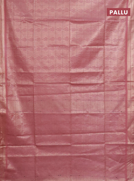 Semi munga jacquard saree pastel pink with allover zari weaves and zari woven border