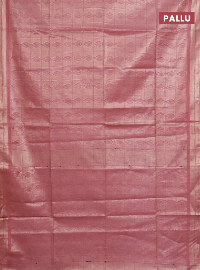 Semi munga jacquard saree pastel pink with allover zari weaves and zari woven border