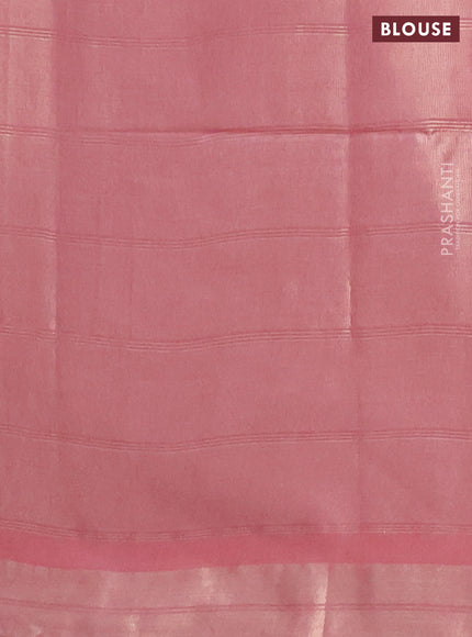 Semi munga jacquard saree pastel pink with allover zari weaves and zari woven border