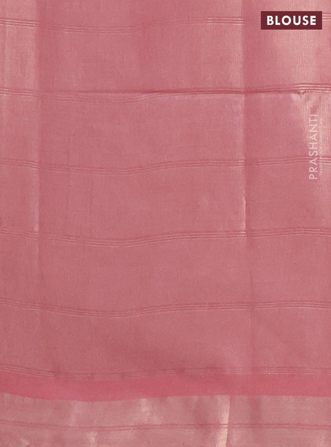 Semi munga jacquard saree pastel pink with allover zari weaves and zari woven border