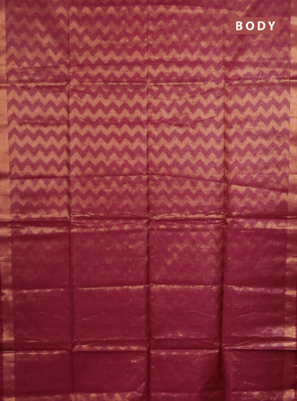 Semi munga jacquard saree wine shade with allover zari weaves and zari woven border