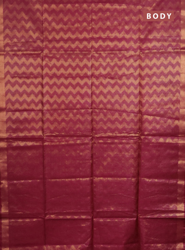 Semi munga jacquard saree wine shade with allover zari weaves and zari woven border
