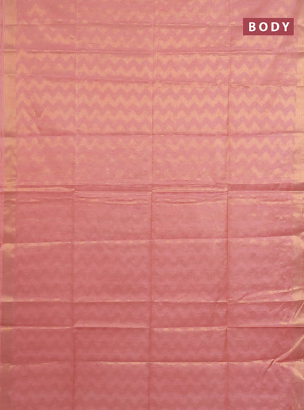 Semi munga jacquard saree peach shade with allover zari weaves and zari woven border
