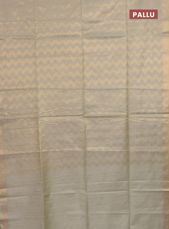 Semi munga jacquard saree mild pista green with allover zari weaves and zari woven border