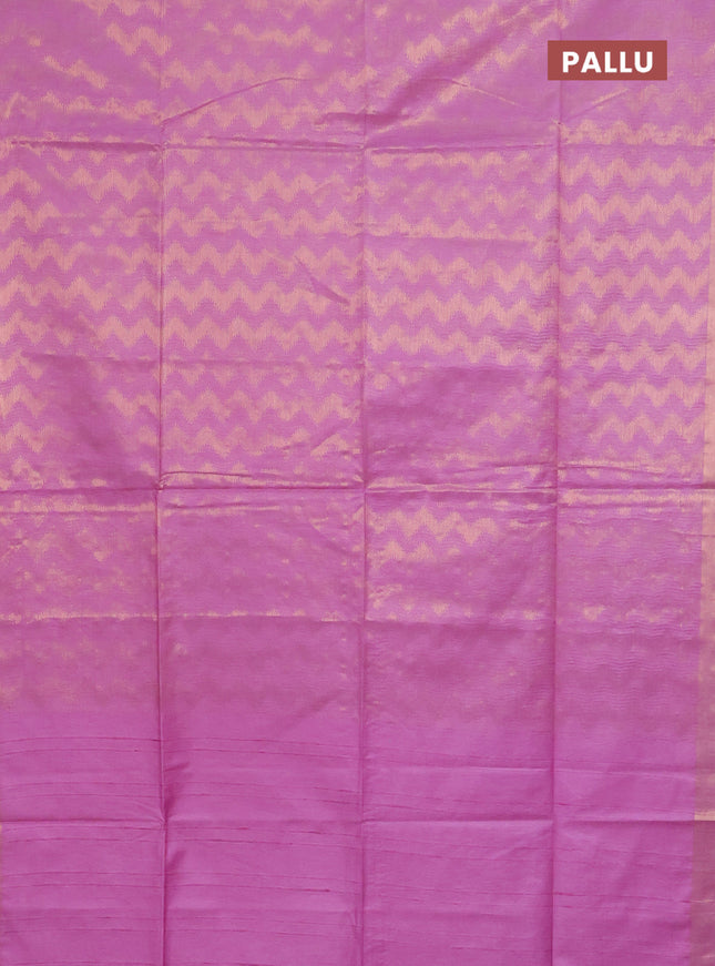 Semi munga jacquard saree pastel lavender with allover zari weaves and zari woven border