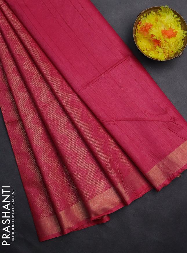 Semi munga jacquard saree pink with allover zari weaves and zari woven border
