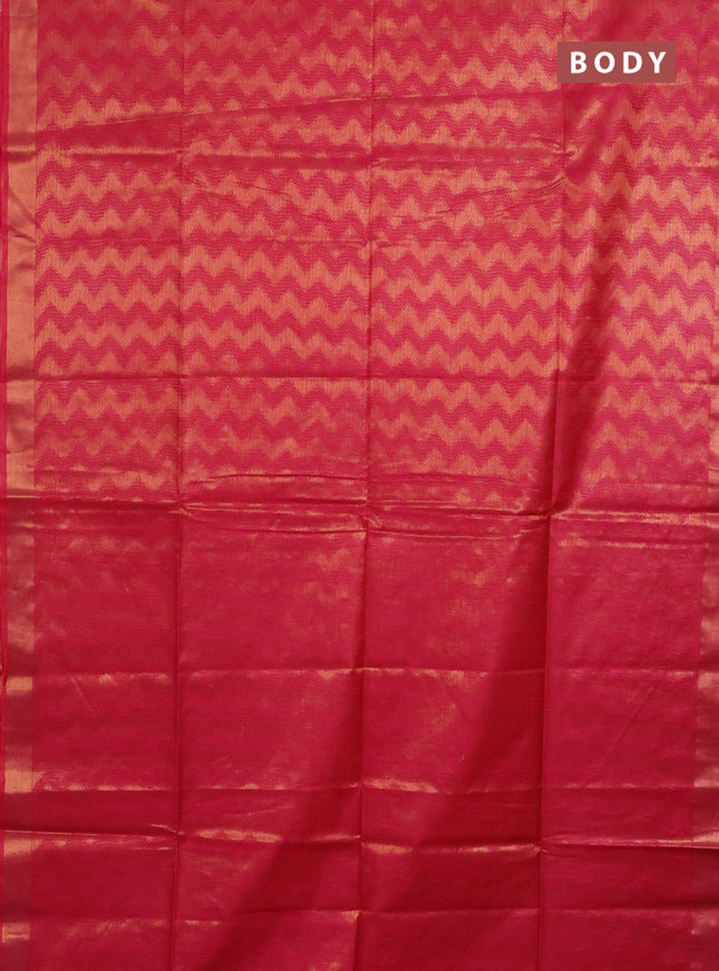 Semi munga jacquard saree pink with allover zari weaves and zari woven border