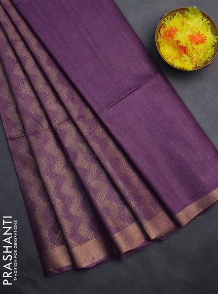 Semi munga jacquard saree violet with allover zari weaves and zari woven border