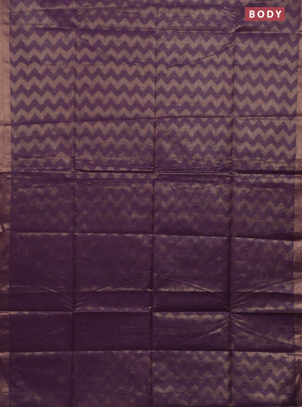 Semi munga jacquard saree violet with allover zari weaves and zari woven border
