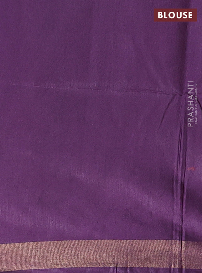 Semi munga jacquard saree violet with allover zari weaves and zari woven border