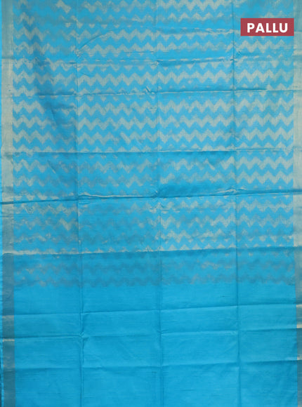 Semi munga jacquard saree teal blue with allover zari weaves and zari woven border