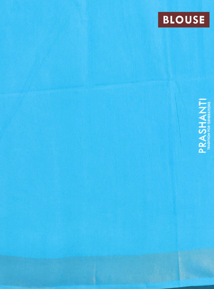 Semi munga jacquard saree light blue with allover zari weaves and zari woven border