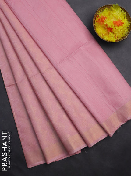 Semi munga jacquard saree peach shade with allover zari weaves and zari woven border