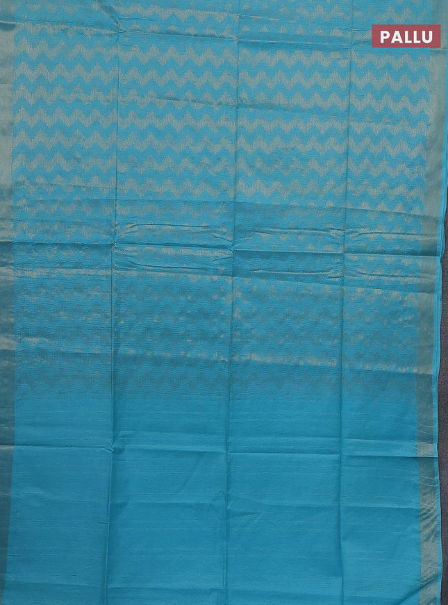 Semi munga jacquard saree light blue with allover zari weaves and zari woven border