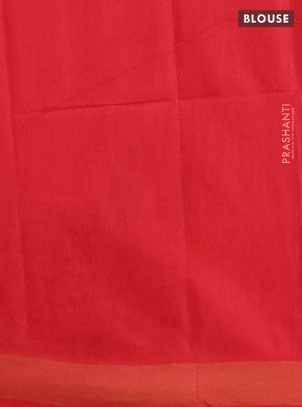 Semi munga jacquard saree red with allover zari weaves and zari woven border