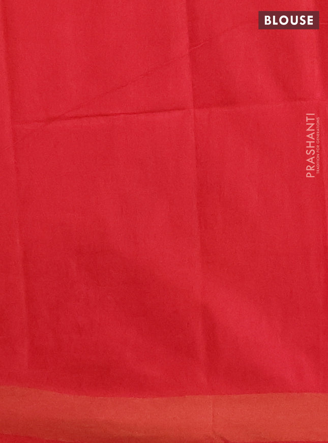 Semi munga jacquard saree red with allover zari weaves and zari woven border