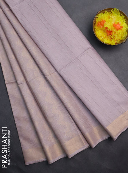 Semi munga jacquard saree grey with allover zari weaves and zari woven border