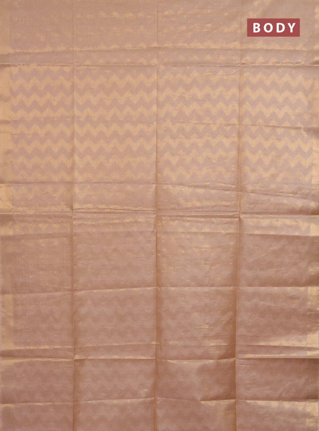 Semi munga jacquard saree beige with allover zari weaves and zari woven border