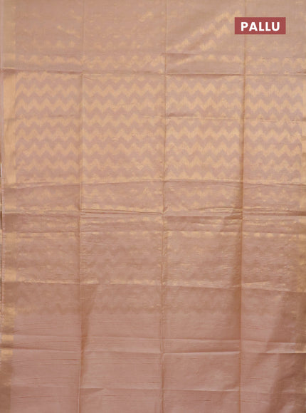 Semi munga jacquard saree beige with allover zari weaves and zari woven border