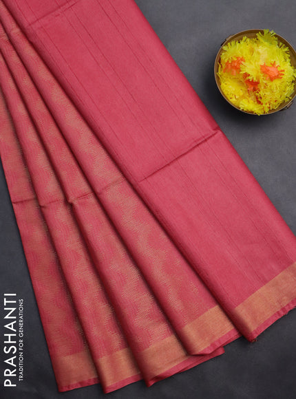 Semi munga jacquard saree pink shade with allover zari weaves and zari woven border