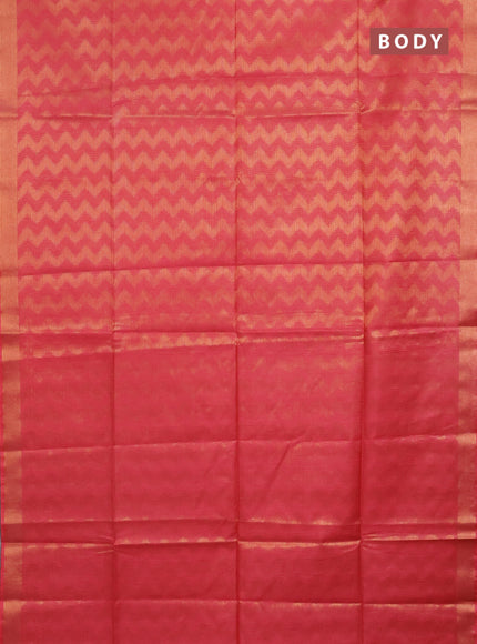 Semi munga jacquard saree pink shade with allover zari weaves and zari woven border