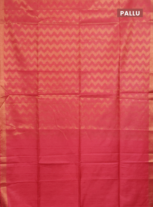 Semi munga jacquard saree pink shade with allover zari weaves and zari woven border