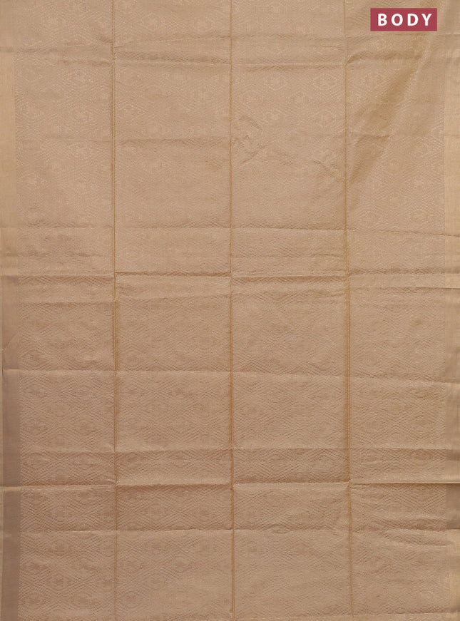 Semi munga jacquard saree sandal with allover zari weaves and zari woven border