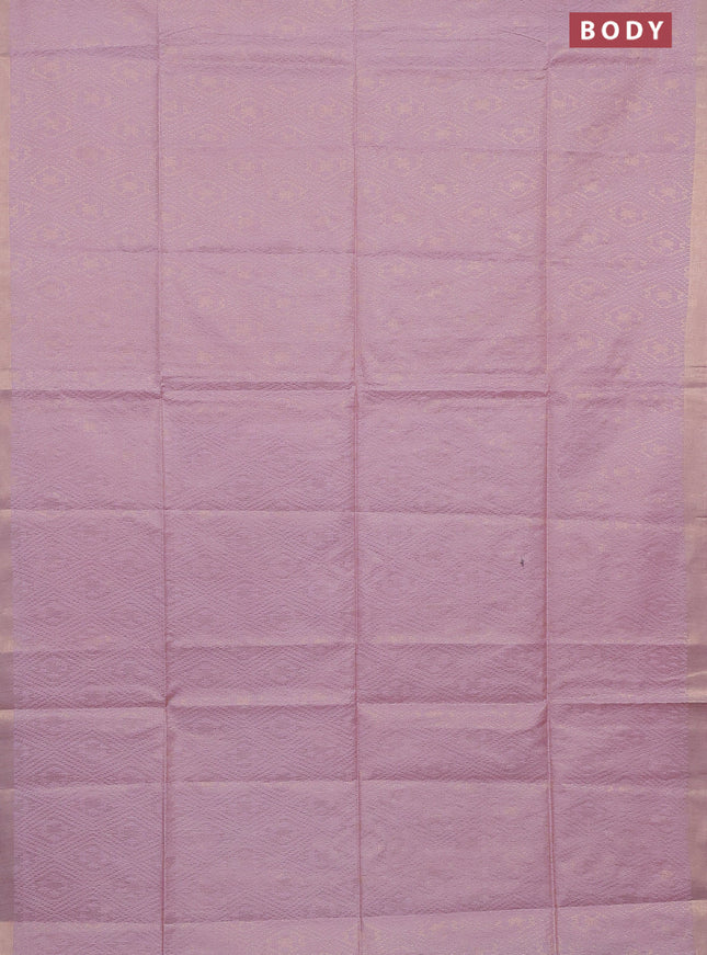 Semi munga jacquard saree baby pink with allover zari weaves and zari woven border