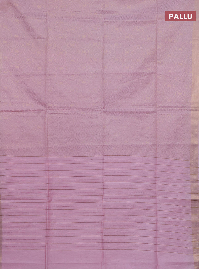 Semi munga jacquard saree baby pink with allover zari weaves and zari woven border